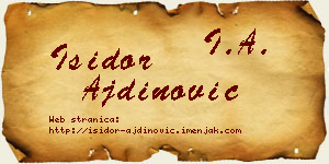 Isidor Ajdinović vizit kartica